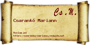 Csarankó Mariann névjegykártya