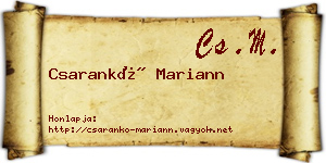 Csarankó Mariann névjegykártya